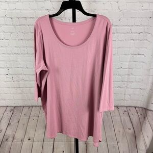 J. Jill Luxe Supima A-Line Tunic Blush Pink Scoopneck Top Size XL